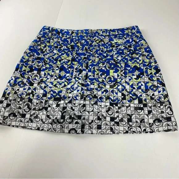 Slazenger Womens 6 Golf Tennis Athletic Skort Blue Green Geometric Pattern - Picture 6 of 7